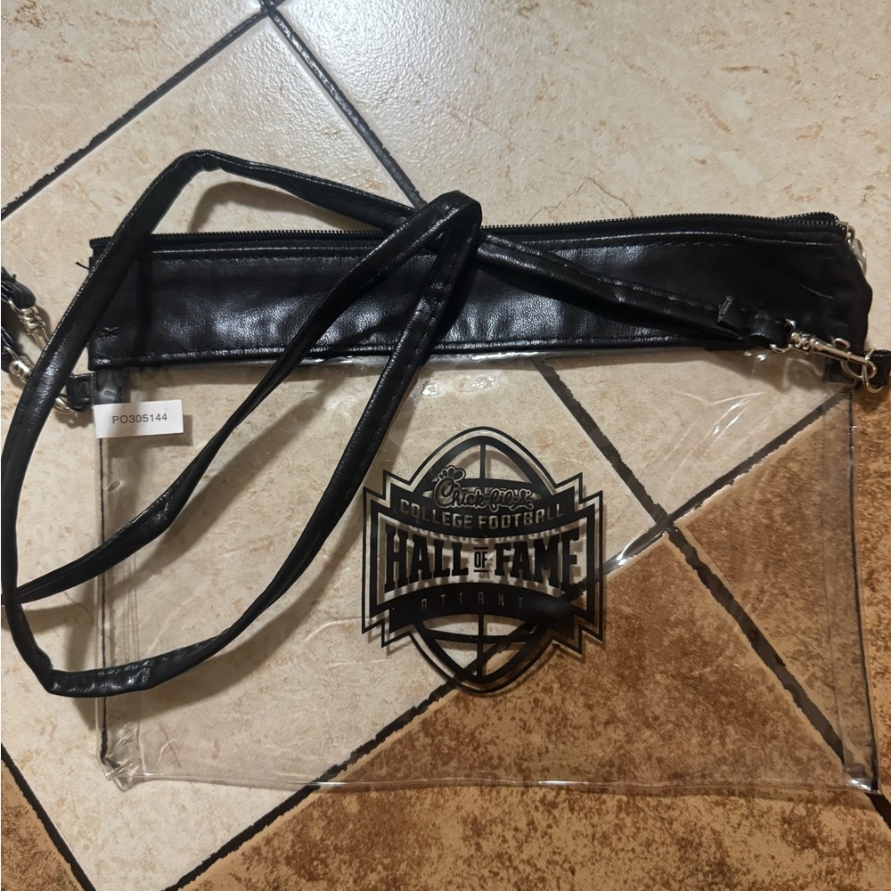 Clear Crossbody Bag with Black Strap